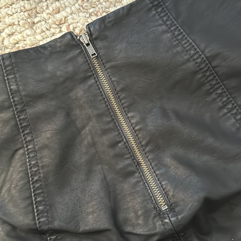 Free People Black Faux Leather Skirt - Picture 3 of 6